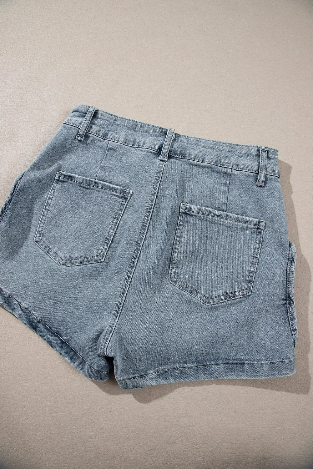 Dusk Blue Studded Acid Wash Jean Shorts - Chic Meadow Boutique 