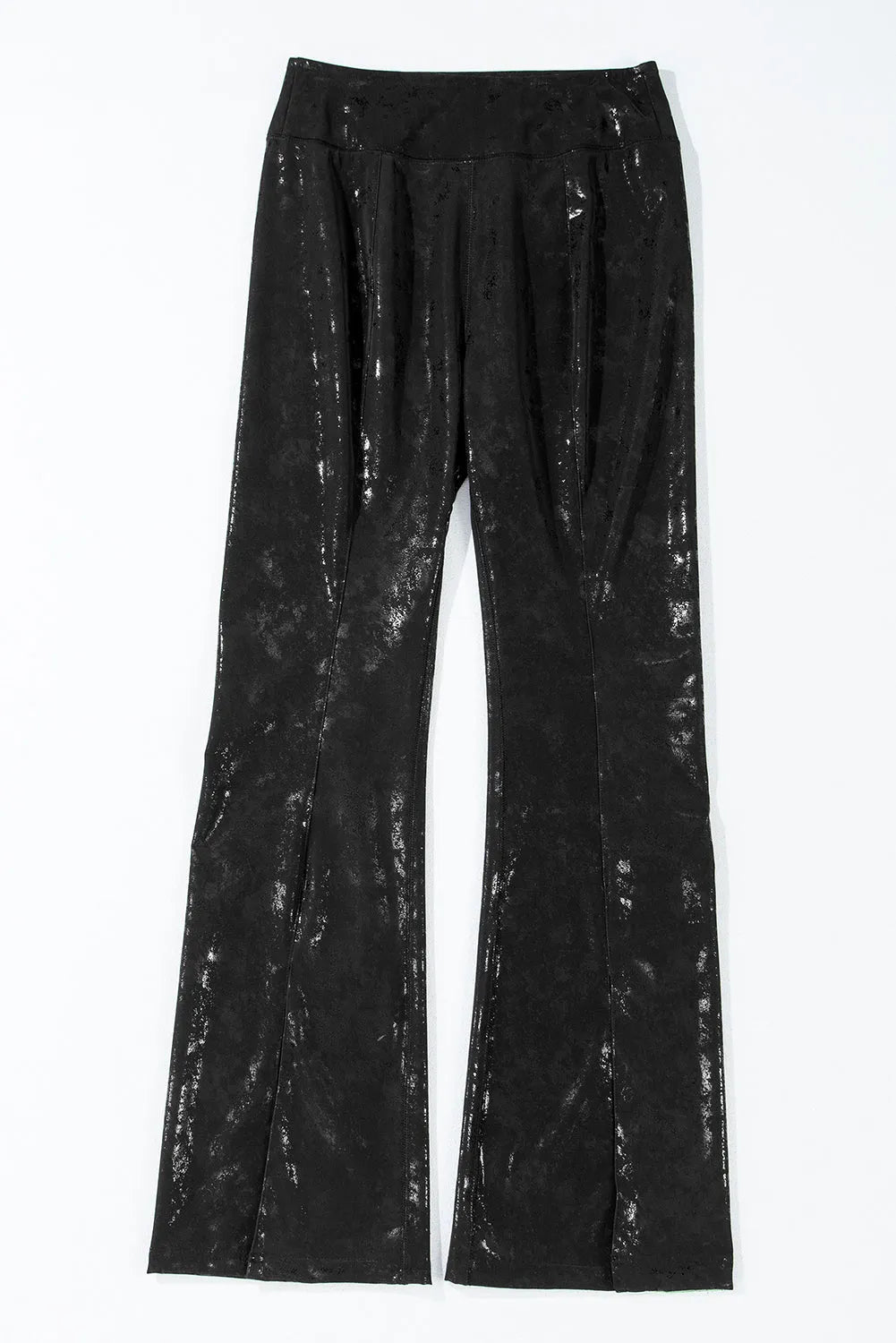 Black Faux Leather Splits High Waist Leggings - Chic Meadow Boutique 