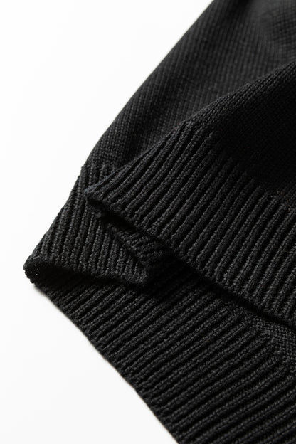 Black Merry Colorful Dot Detail Christmas Drop Shoulder Sweater