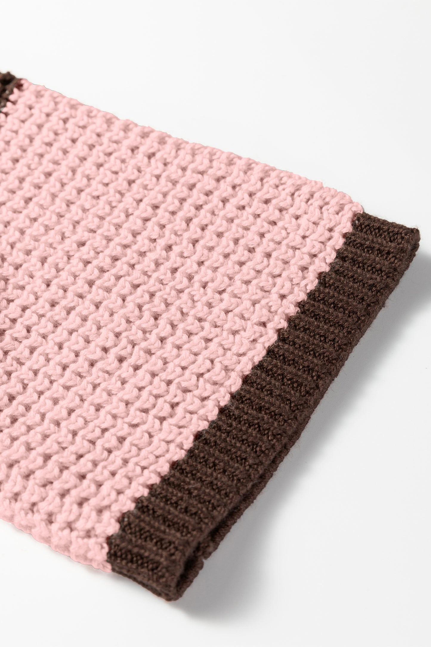 Fushia Striped Color Block Thermal Textured Knit Drop Shoulder Sweater