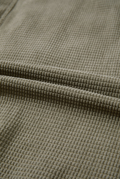 Laurel Green 2 in 1 Thermal Knit Textured Hooded Jacket