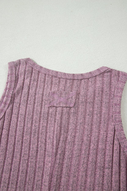 Bonbon Slim Ribbed Mineral Wash Tank Top