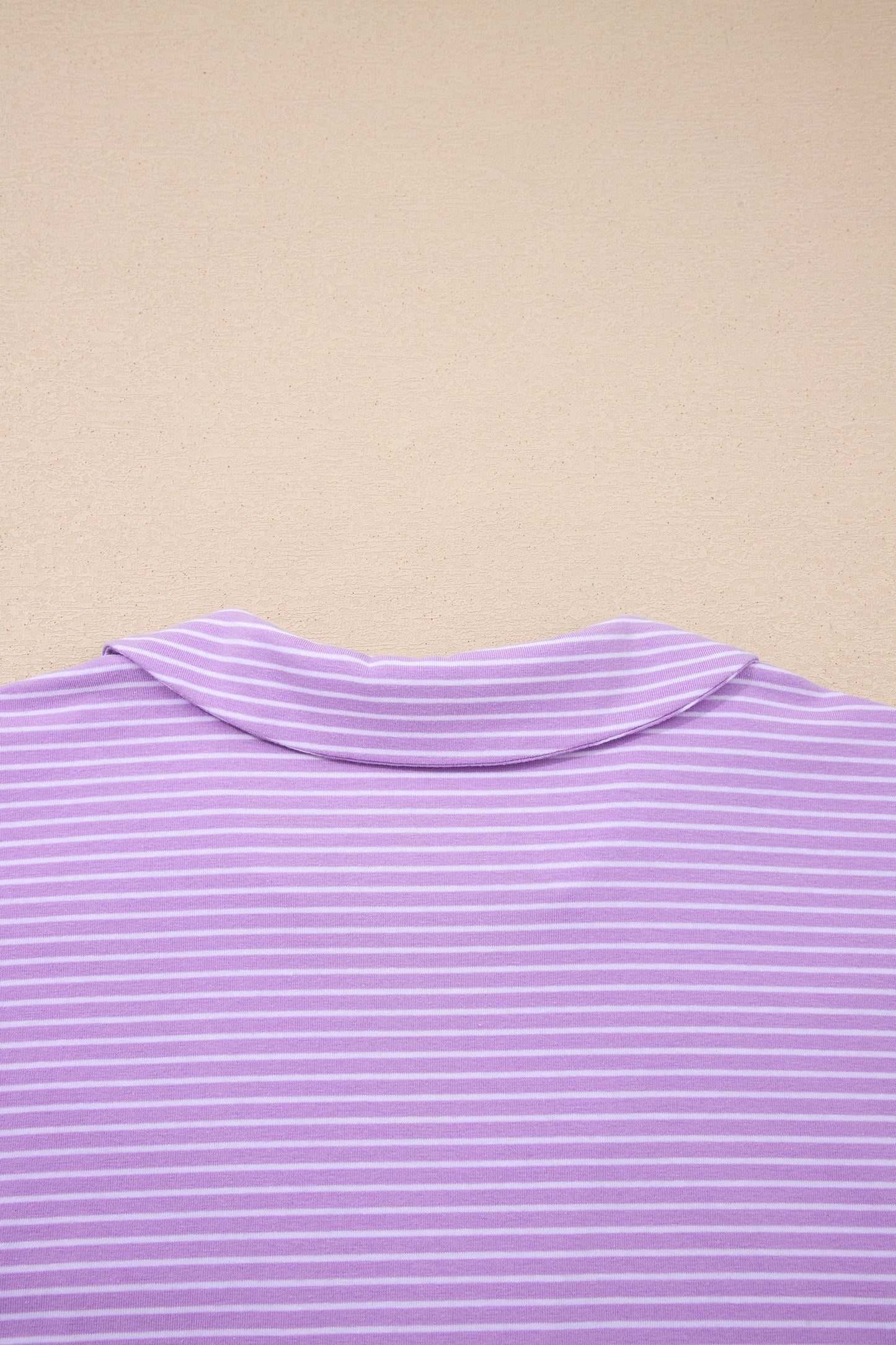 Purple Stripe Dolman Sleeve Polo Shirt and Drawstring Shorts Set