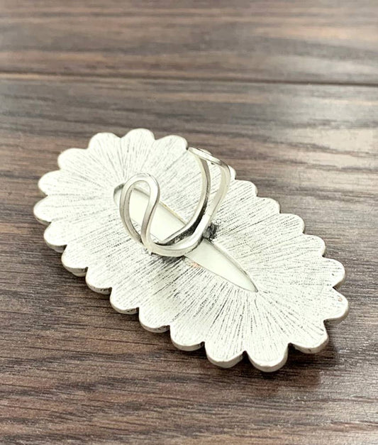 White Turquoise Adjustable Ring