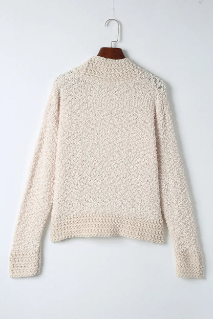 Apricot Popcorn Knit Open Front Cardigan - Chic Meadow Boutique 