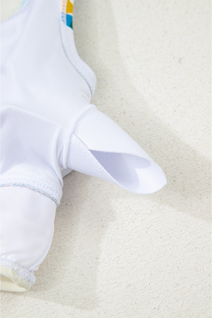 Green Floral Print Racerback Cutout High Waist 2pcs Bikini