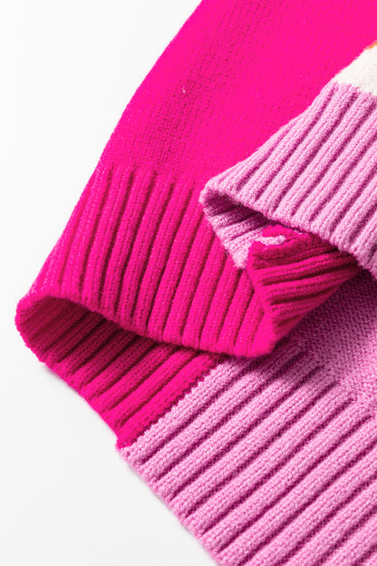 Yellow Striped Checkered Contrast Patchwork V Neck Sweater Vest