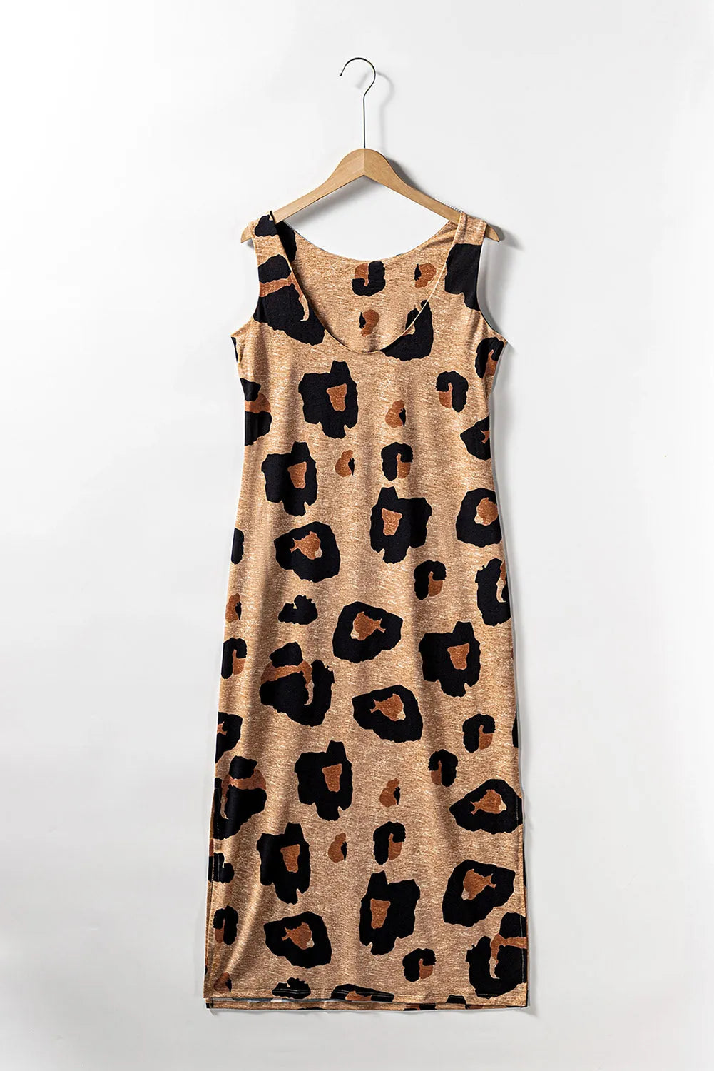 Leopard Split Open Back Sleeveless Maxi Dress - Chic Meadow Boutique 