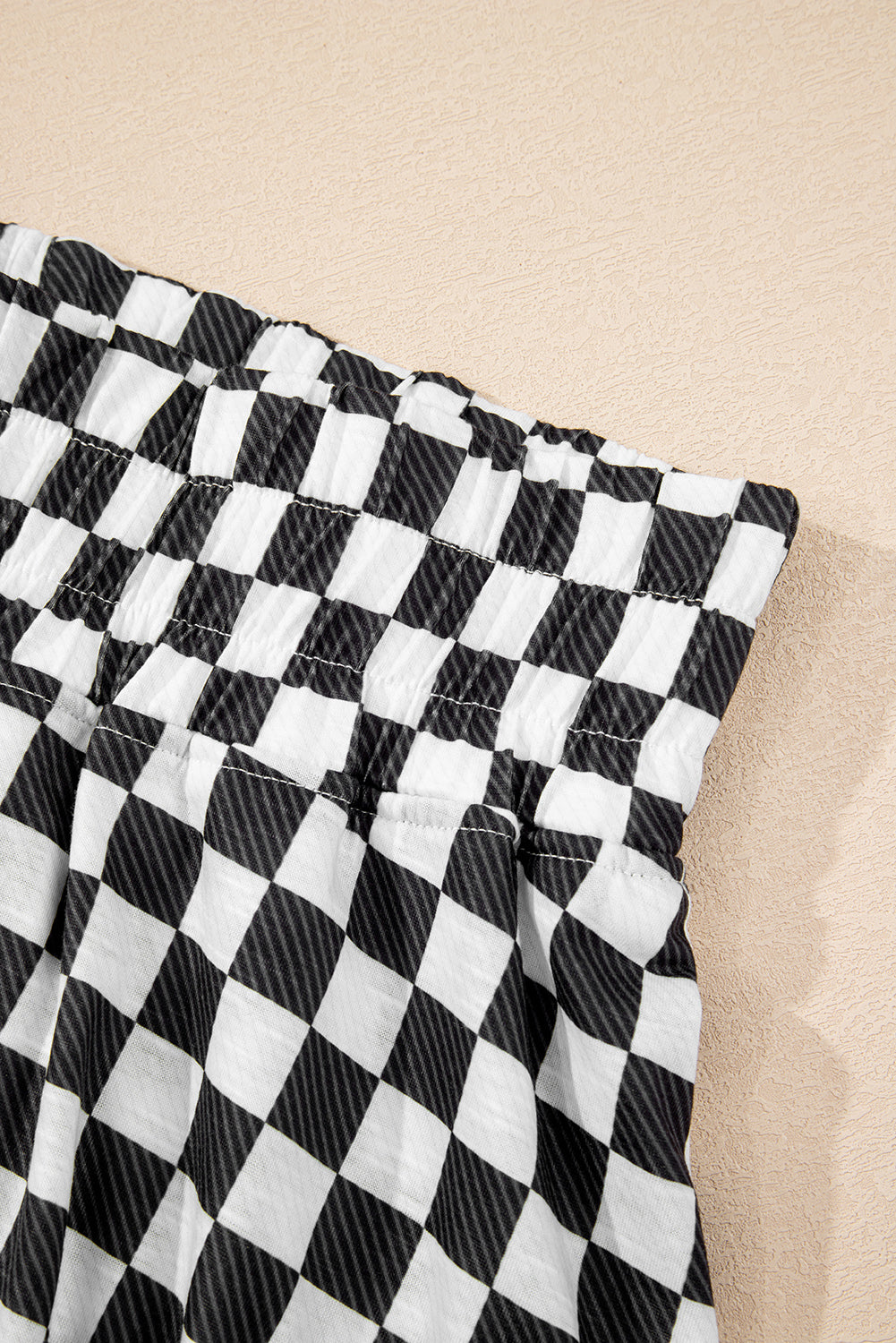 Black Checkerboard T Shirt and High Waist Skorts 2 Piece Outfit