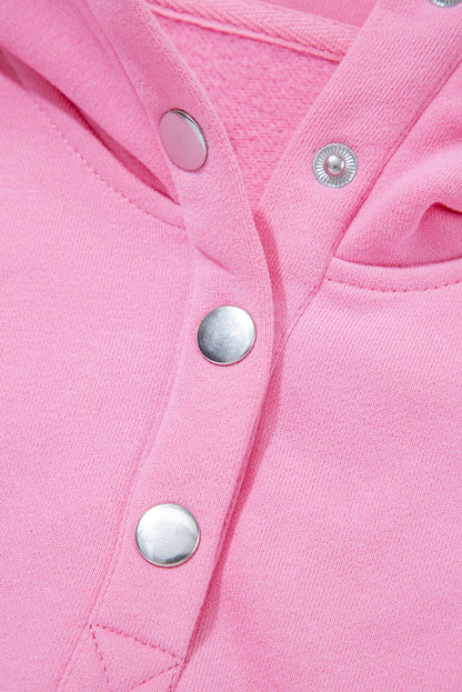 Bonbon Embroidered Flower Patchwork Snap Buttons Pullover Sweatshirt