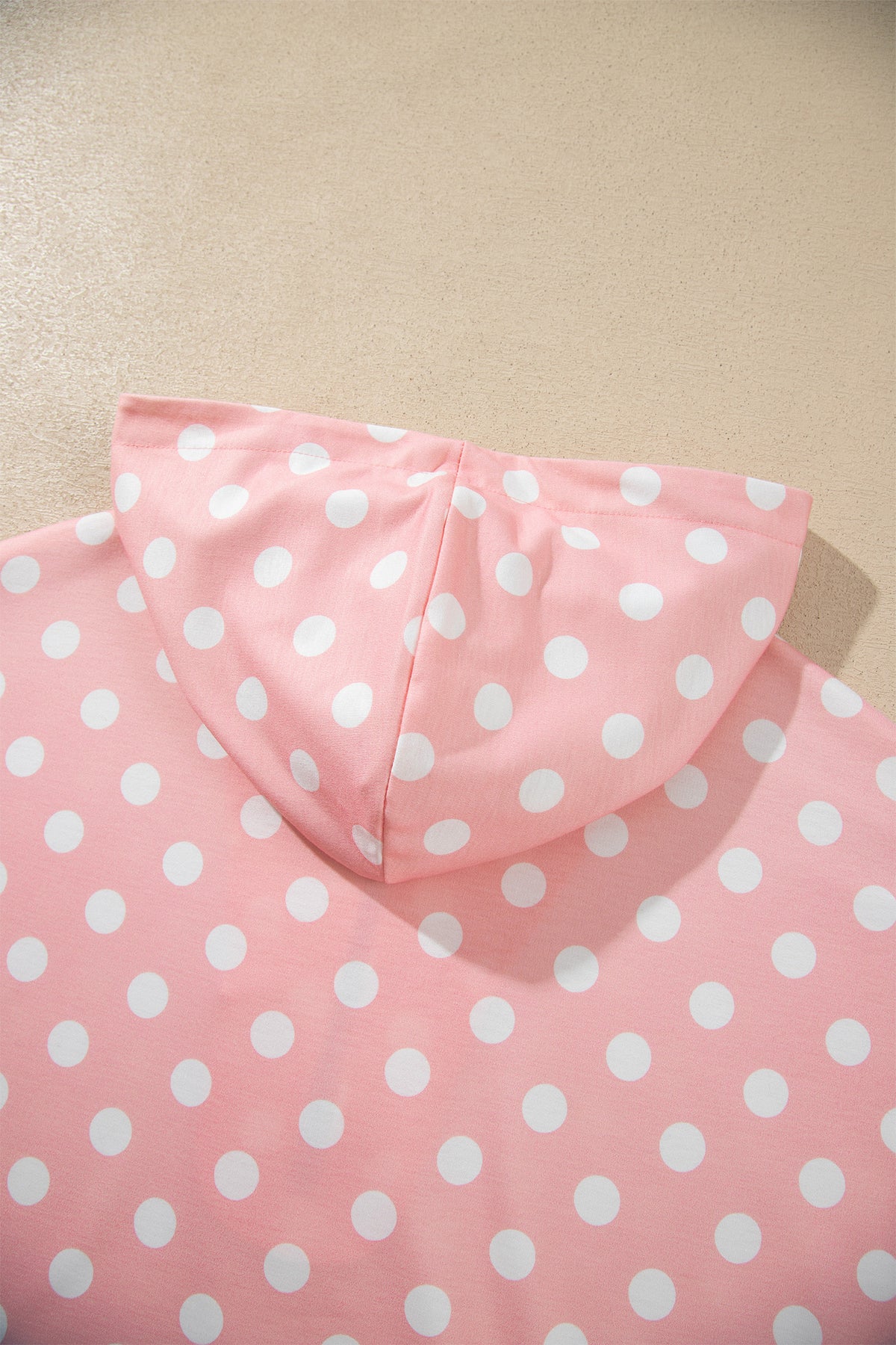 Pink Polka Dot Hooded Long Sleeve Top Casual Mini Skort Set