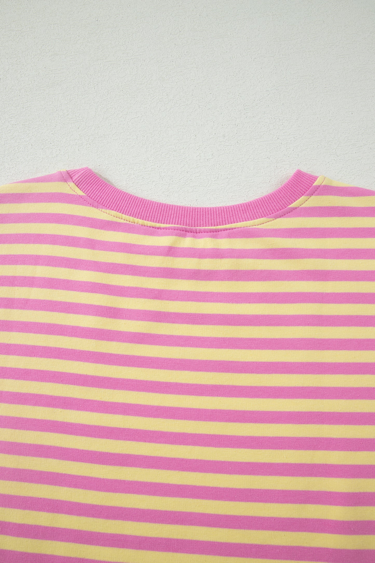 Pink Stripe Loose Short Sleeve Top and Skirt Set