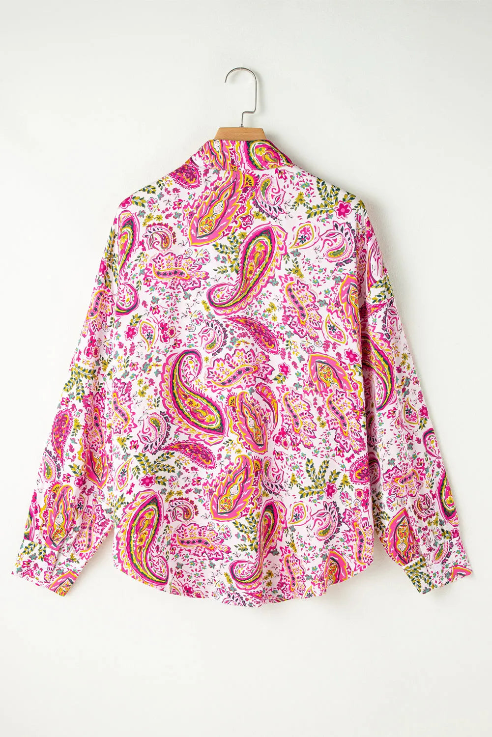 Pink Floral Paisley Printed Casual Shirt - Chic Meadow Boutique 