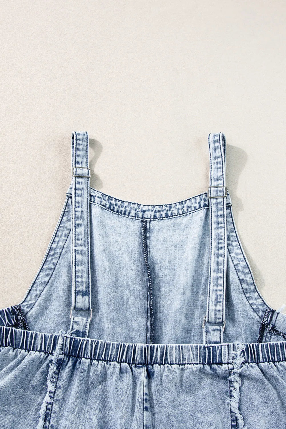 Beau Blue Light Wash Frayed Exposed Seam Wide Leg Denim Overall - Chic Meadow Boutique 