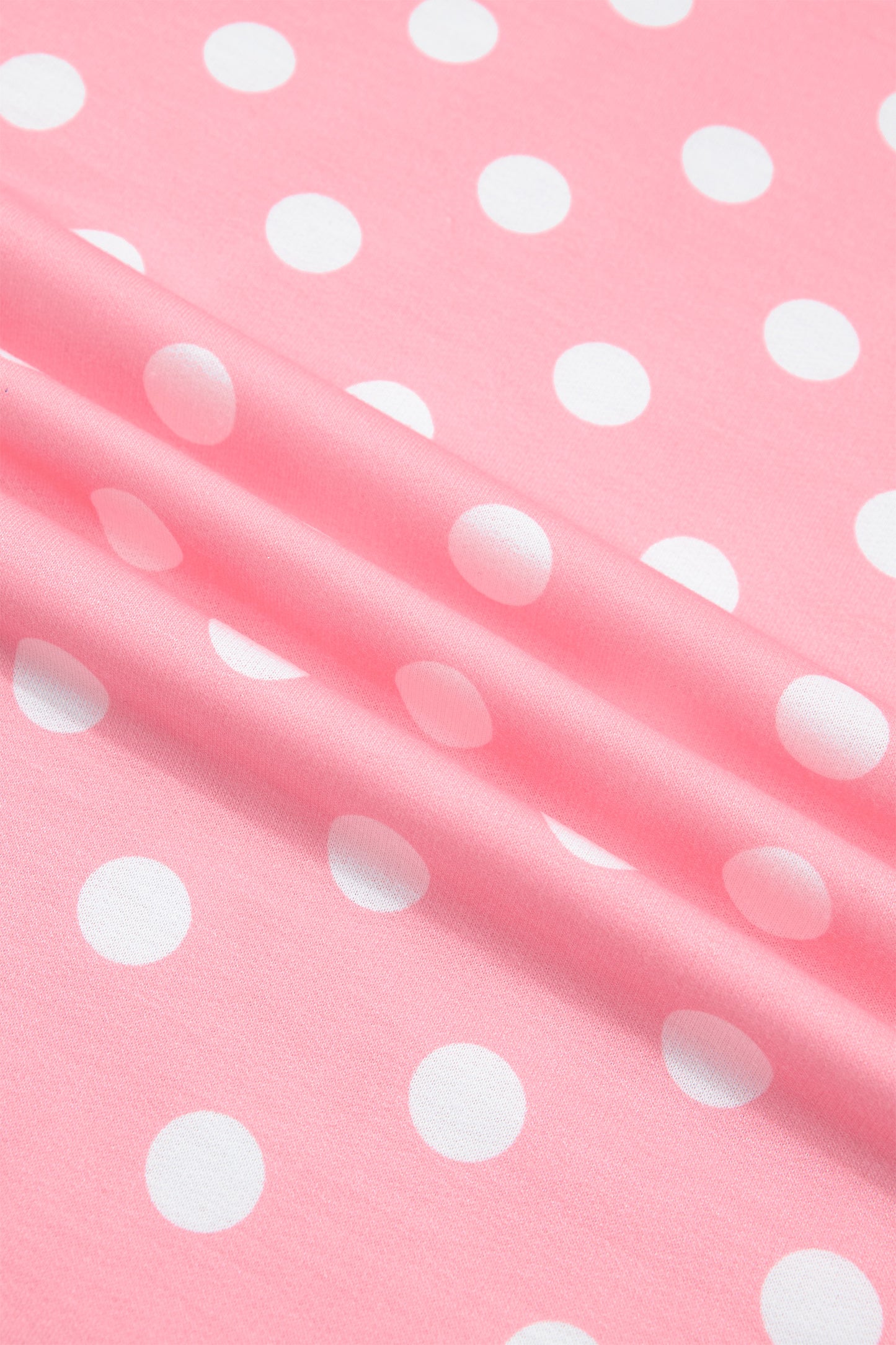 Pink Polka Dot Oversized Top Drawstring Short Set