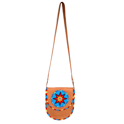 Handmade Beaded Leather Crossbody bag , Shoulder Bag