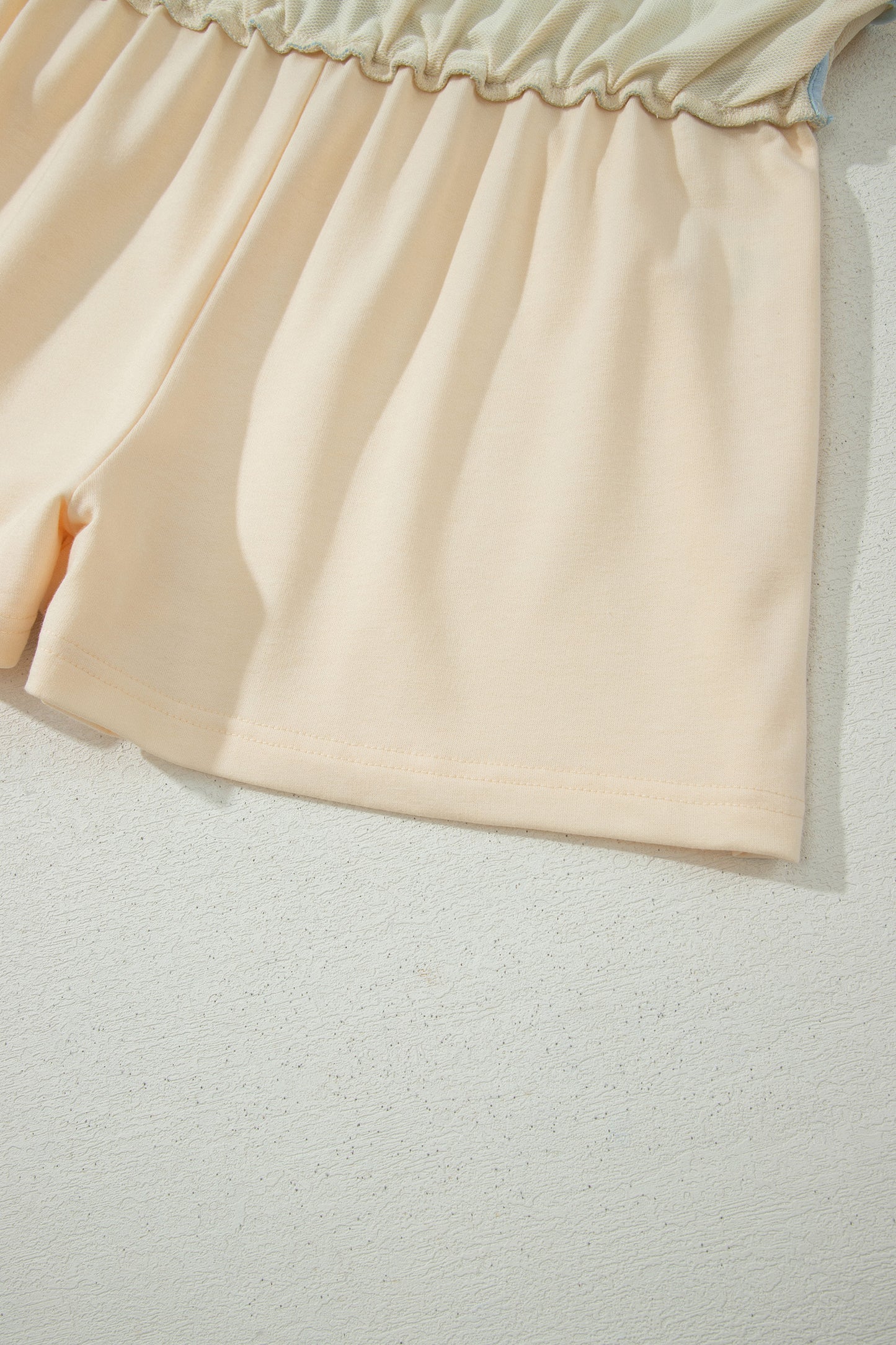 Apricot Colorblock Edge Drop Shoulder T Shirt and Skort 2Pcs Set