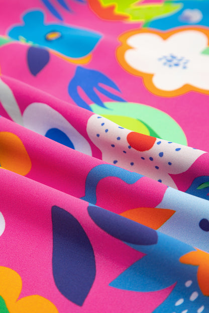 Rose Flower Bomb V Neck Blouse