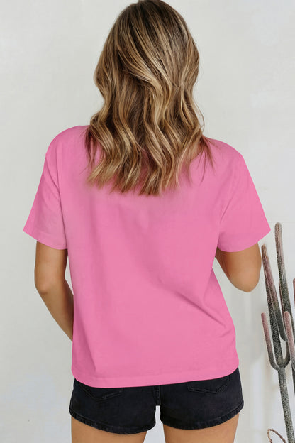 Sachet Pink Solid Color High Neck Oversize Tee