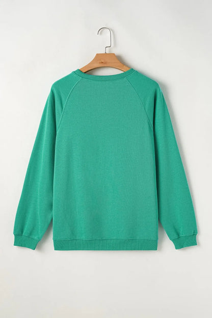 Mint Green Rainbow Colorblock Striped Pullover Sweatshirt - Chic Meadow Boutique 