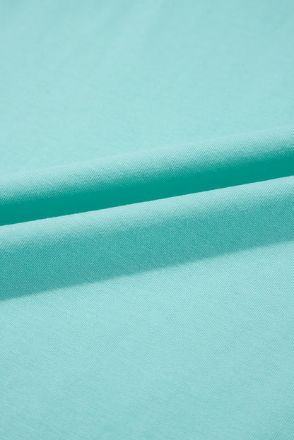 Mint Green Frilled Trim Crew Neck Loose Fit Mini Dress