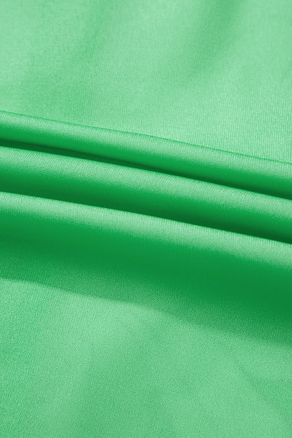 Green Floral Ric Rac Edge Puff Sleeve Button Up Summer Shirt