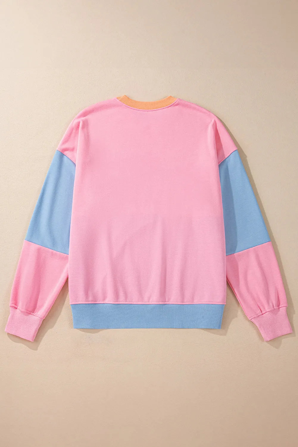 Sky Blue Colorblock Patchwork Drop Shoulder Sweatshirt - Chic Meadow Boutique 