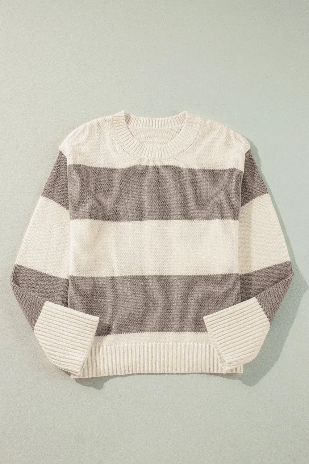 Simply Taupe Colorblock Loose Pullover Sweater - Chic Meadow Boutique 