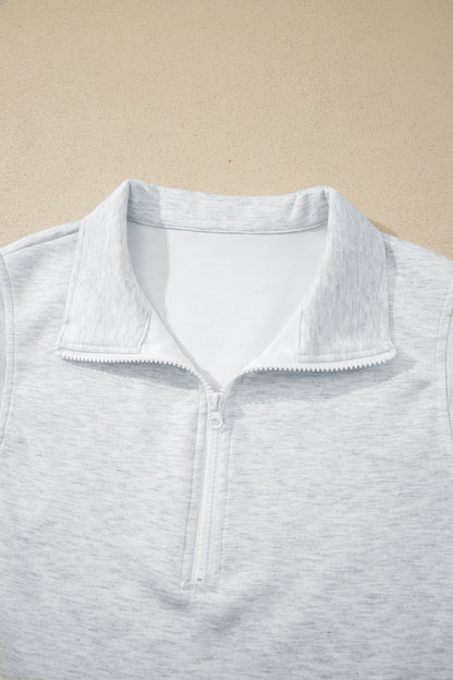 Light Grey Solid Color Sleeveless Zipper Tank and Skort Set
