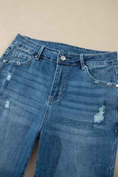 Ashleigh Blue High Waist Frayed Hem Flare Jeans