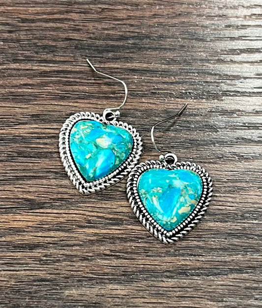 Heart Gemstone Earrings