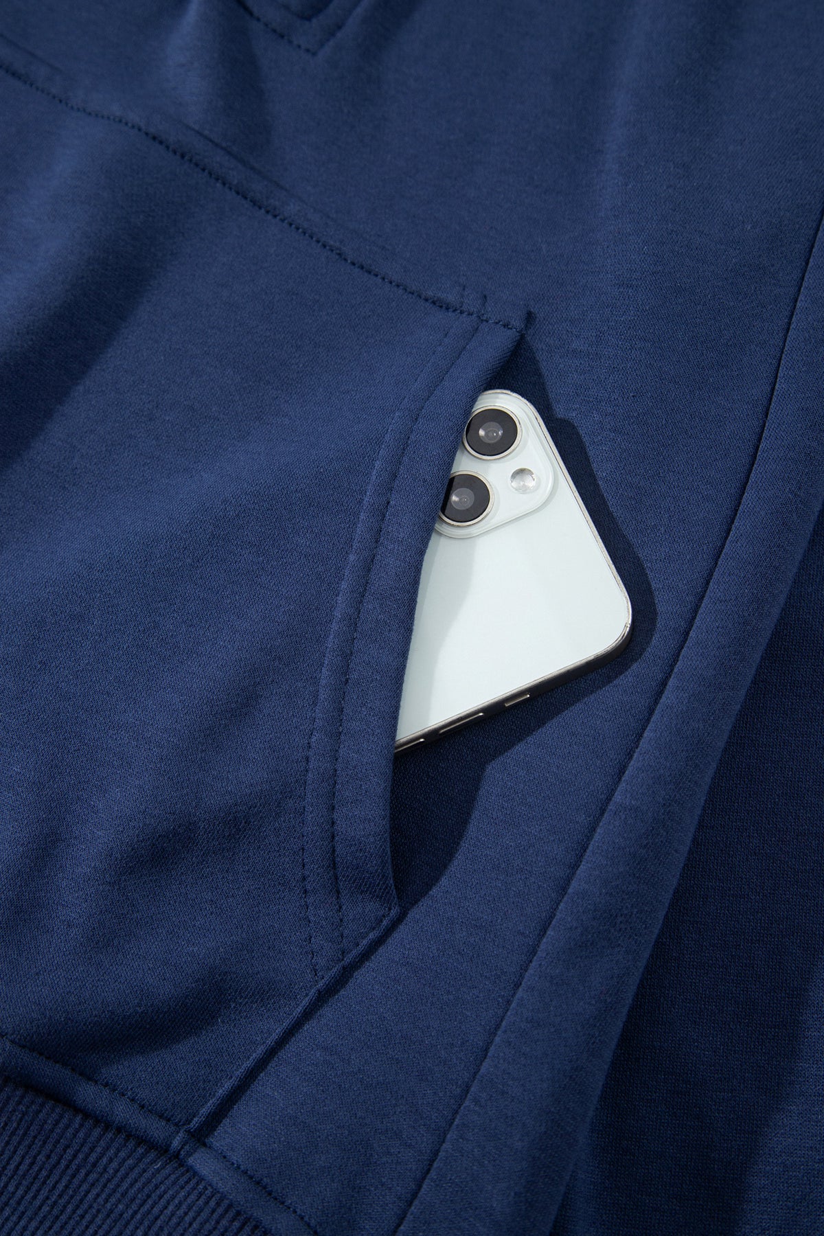 Navy Blue Long Sleeve Zip-Up Top Elastic Waist Skort Set
