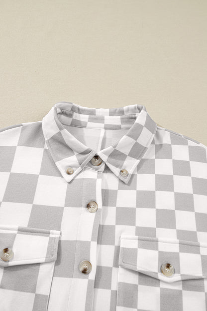Khaki Checkered Buttoned Down Casual Western Jacket