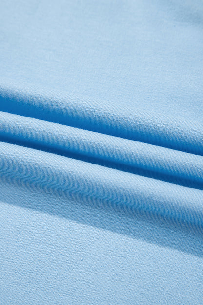 Myosotis V Neck Drop Shoulder Tee and Patchwork Drawstring Shorts Set