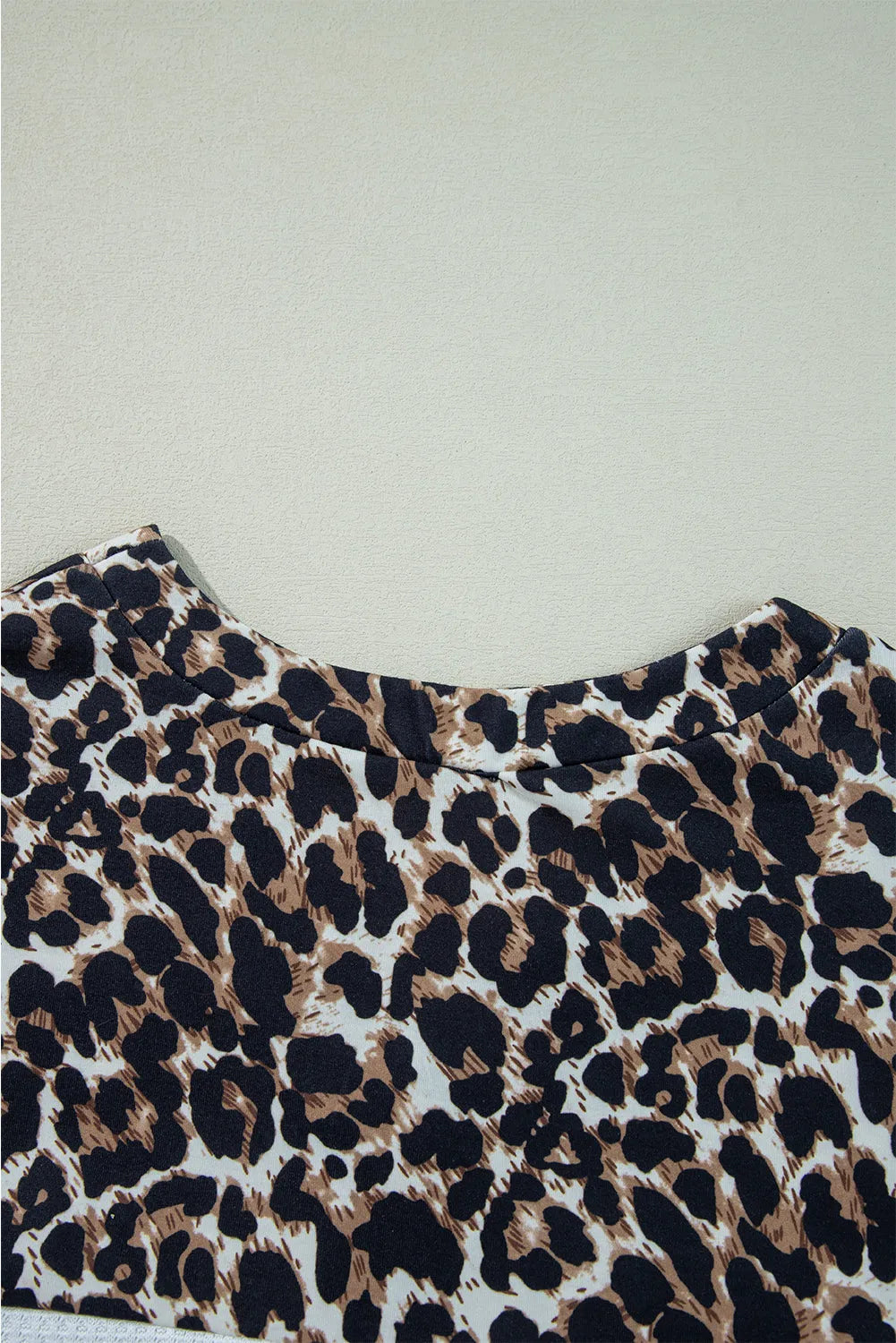 White Leopard Waffle Knit Patchwork Button V Neck Top - Chic Meadow Boutique 