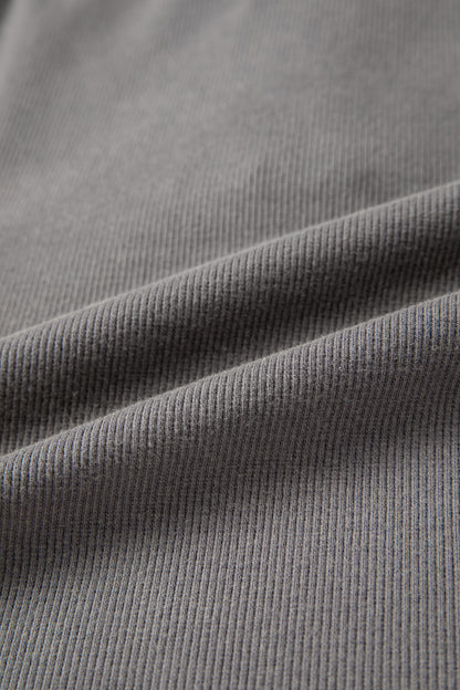 Medium Grey Vintage Distressed Ribbed Mineral Wash Tank Top