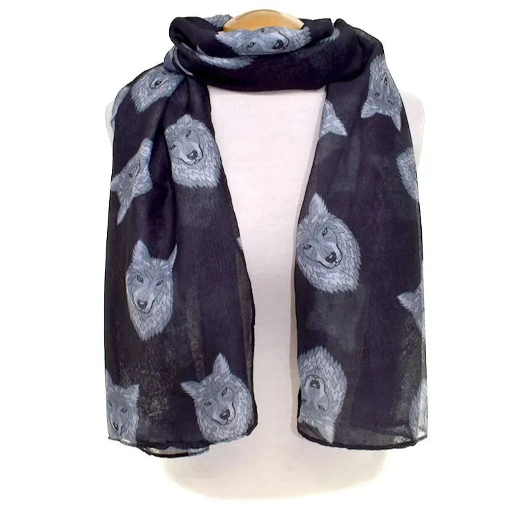 Black Wolf Scarf - Chic Meadow Boutique 