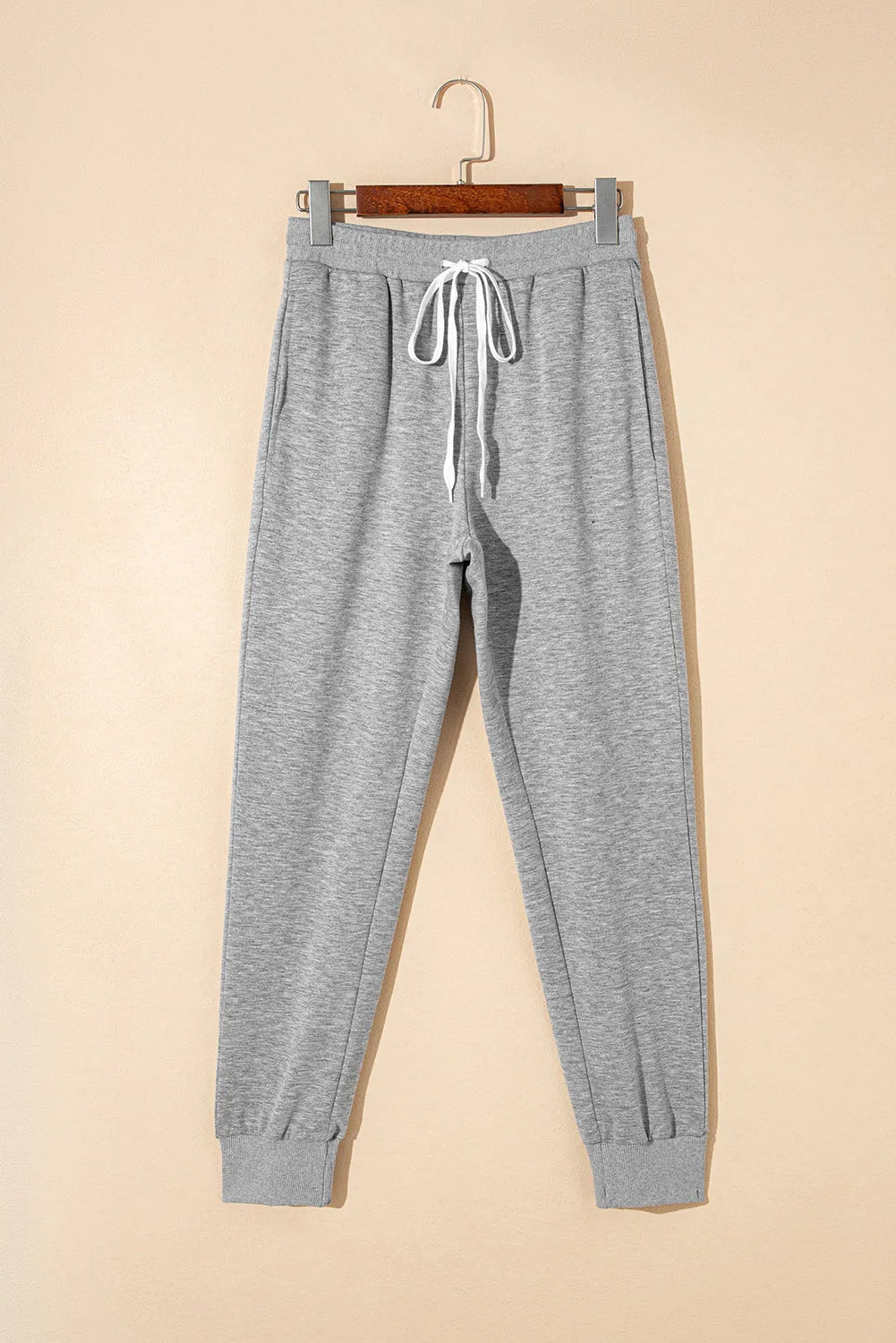 Gray Drawstring Hoodie and High Waist Pants Lounge Set - Chic Meadow Boutique 