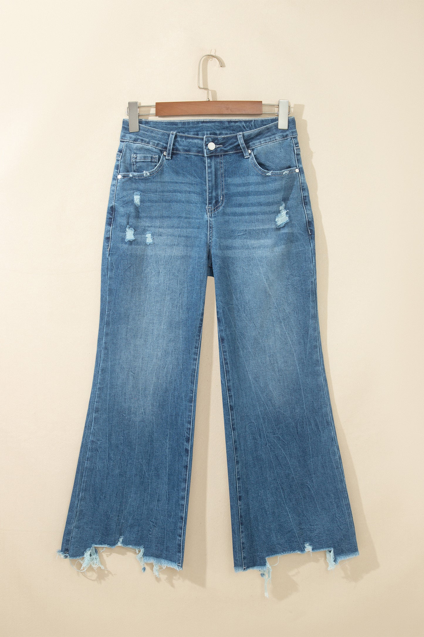 Ashleigh Blue High Waist Frayed Hem Flare Jeans