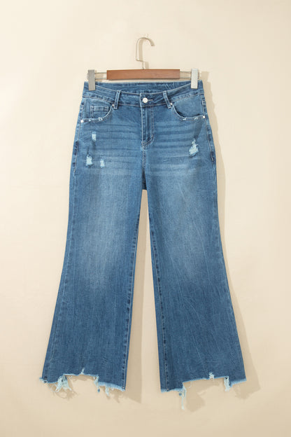 Ashleigh Blue High Waist Frayed Hem Flare Jeans