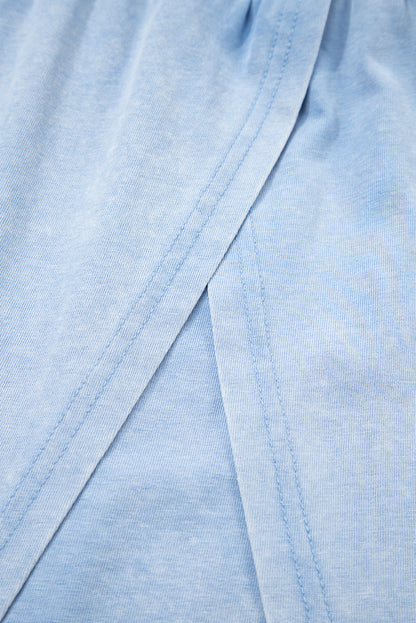 Myosotis 2 Pieces Mineral Wash Cotton Tank Top Lined Split Skirt Set