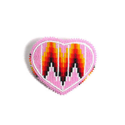 Pink Beaded Barrette Hair Clips Beaded , Tribal Barrette