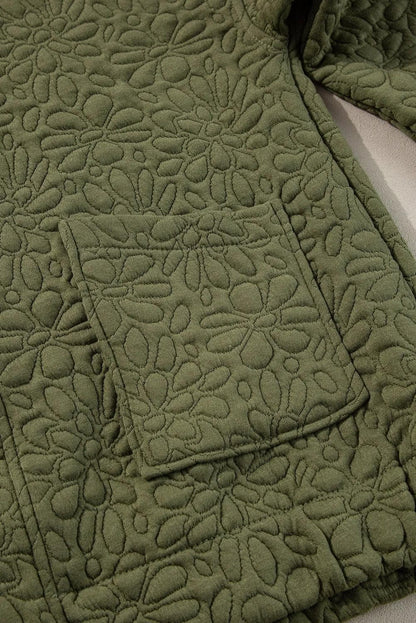 Outerwear/Jackets Jungle Green Floral Quilted Jacket