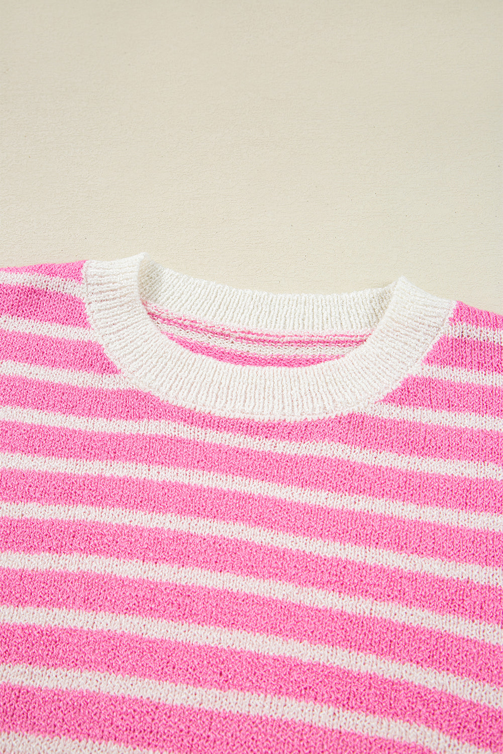 Multicolour Color Block Striped Patchwork Dolman Sleeve Slit Sweater