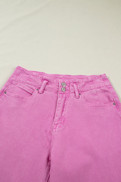 Bonbon 2-Button High Waist Flared Bottom Jeans
