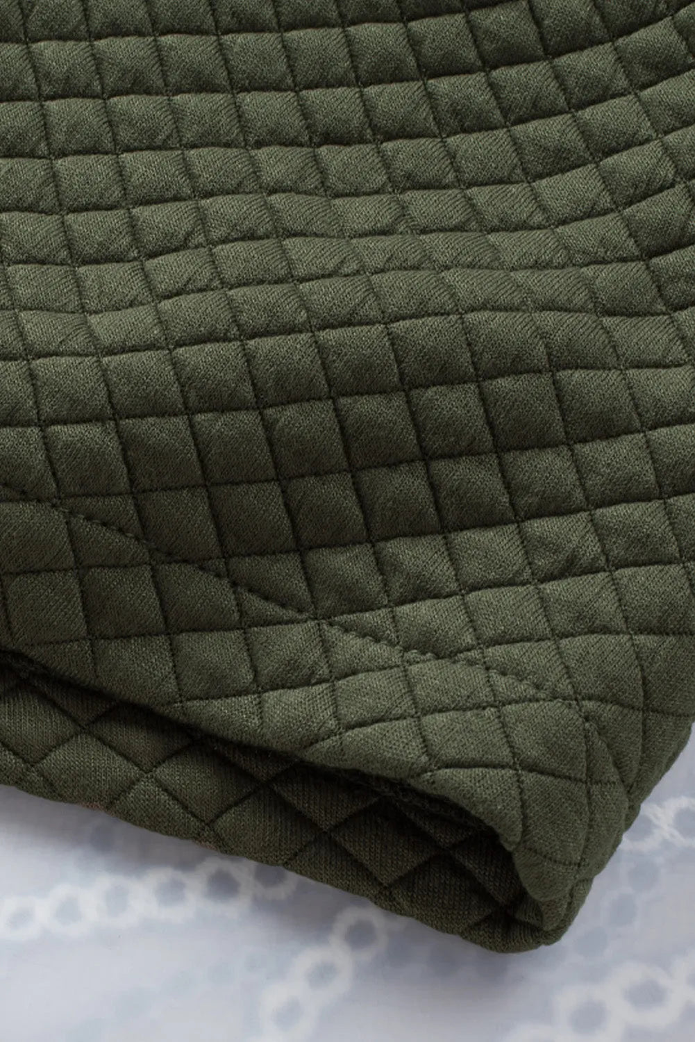 Green Retro Quilted Flap Pocket Button Shacket - Chic Meadow Boutique 