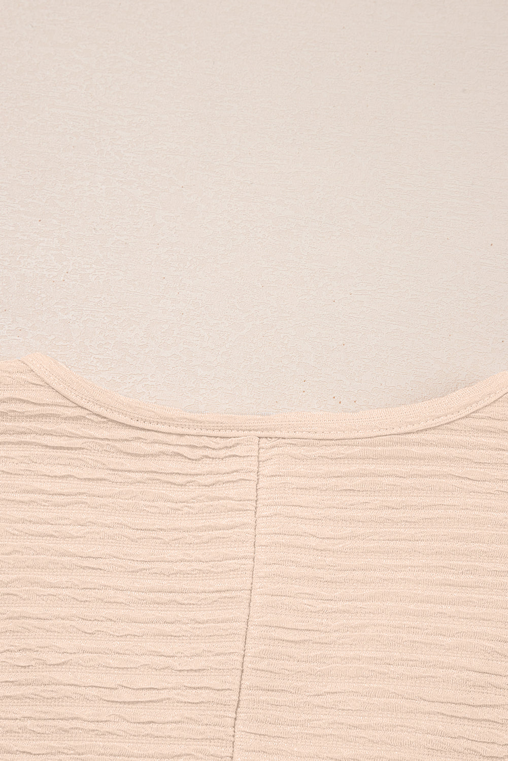 Apricot Textured V Neck T Shirt and Shorts Set