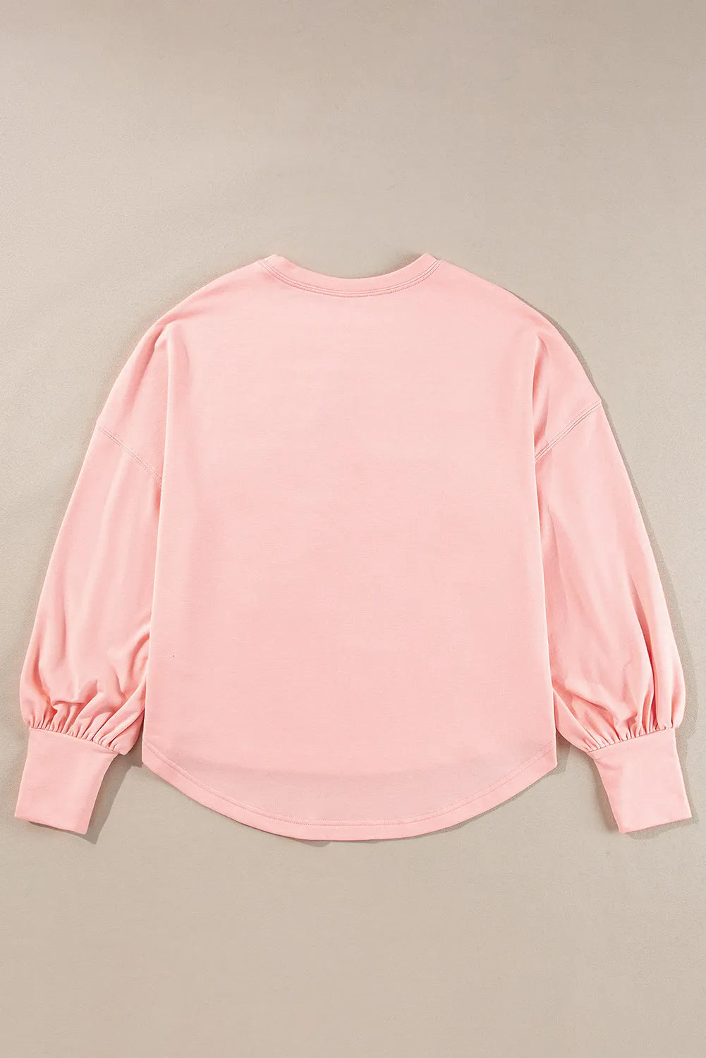 Gossamer Pink Studded Star Graphic Oversized Long Sleeve Top - Chic Meadow Boutique 