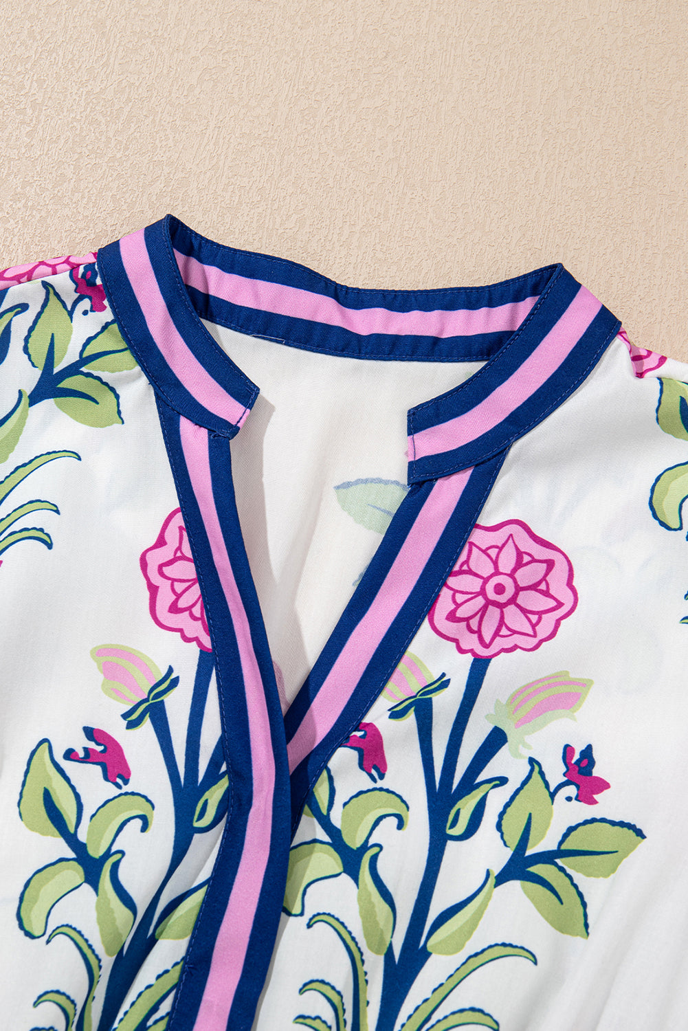 White Floral Puff Short Sleeve V Neck High Waist Maxi Dress