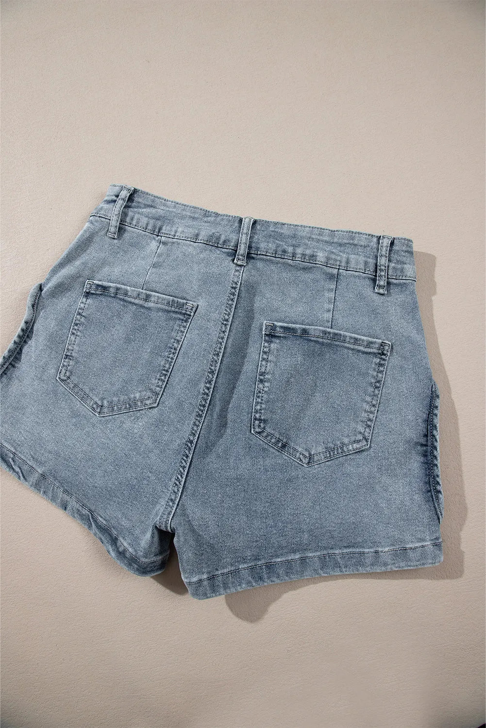 Dusk Blue Studded Acid Wash Jean Shorts - Chic Meadow Boutique 